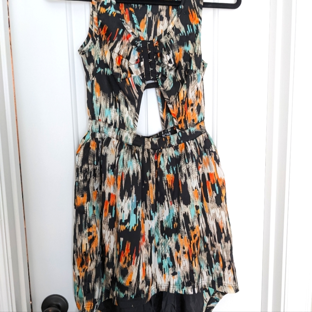 Bo+B Multicolor Party Dress High-Low Lined Small Like-New